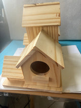 Wooden bird feeder 8inx6inx5in